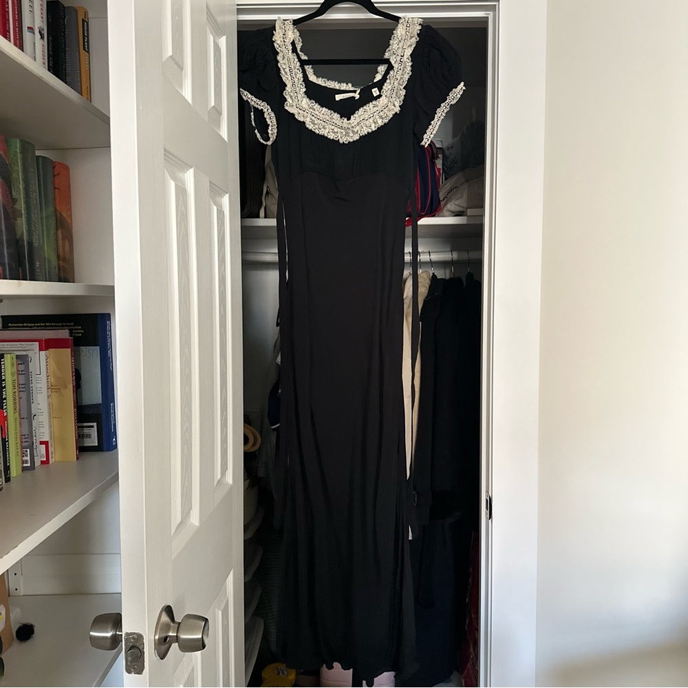 Doen Black Rowan Dress with Cream Lace
